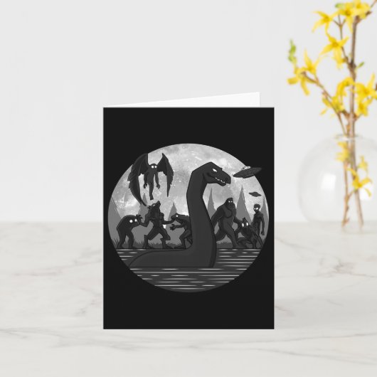 Carte Mothman Bigfoot Loch Ness Monster Aliens Ufo Fun C (Fleur jaune)