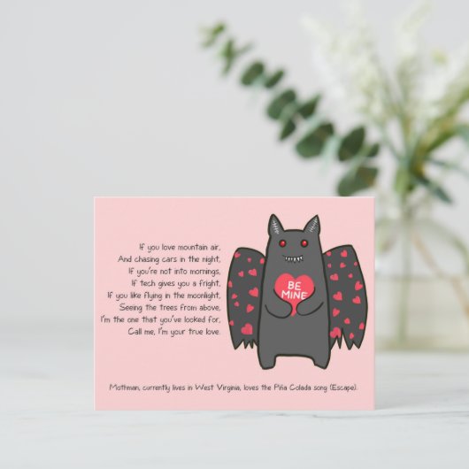 Carte Mothman Valentine (Debout devant)