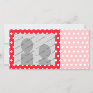 Carte Motif à points Polka rouge et blanc. Spotty.