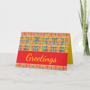 Carte Motif Abstrait à Carreaux Multicolore