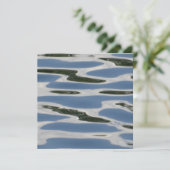 Carte Motif Abstrait bleu et blanc (Debout devant)
