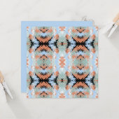 Carte Motif Abstrait d'Extrémités Divisées et Pastels Do (Devant/Arrière en situation)