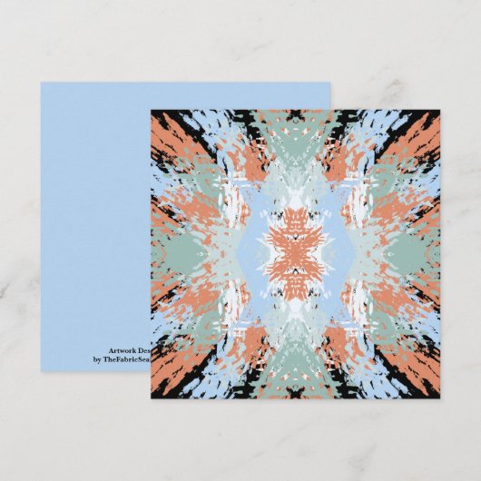 Carte Motif Abstrait d'Extrémités Divisées et Pastels Do (Devant / Derrière)