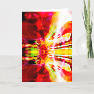 Carte Motif Abstrait Fleur Jaune Rouge Blanc