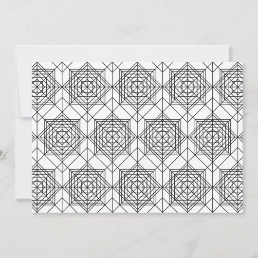 Carte Motif Abstrait vintage noir et blanc (Dos)