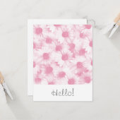 Carte Motif Abstraite Soft Pink Daisy (Devant/Arrière en situation)