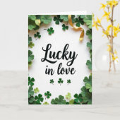 Carte motif Amour Trèfle (Fleur jaune)