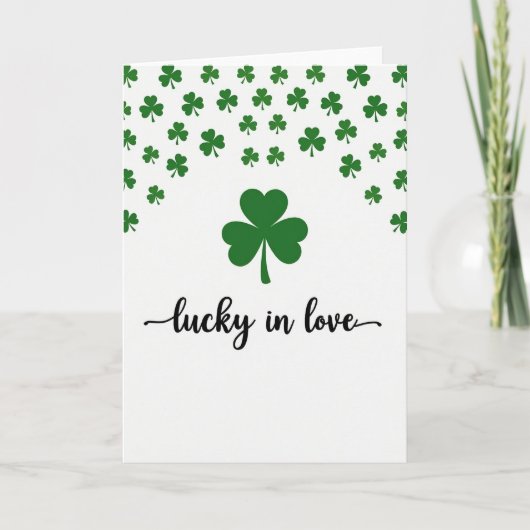 Carte motif amour trèfle (Devant)