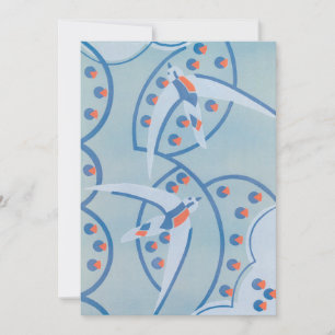 Carte Motif animalier Art Déco vintage de jazz Pochoir O