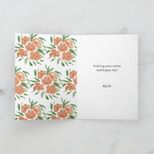 Carte Motif aquarelle floral vibrant frais