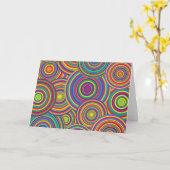 Carte Motif Arc-en-ciel rétro (Fleur jaune)