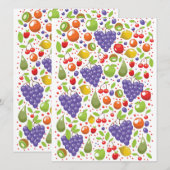 Carte Motif aux fruits mignons (Devant / Derrière)