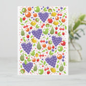 Carte Motif aux fruits mignons (Debout devant)