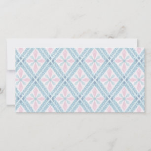 Carte motif bleu en forme de diamant