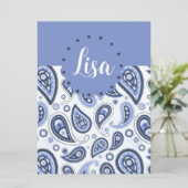 Carte Motif Blue Paisley (Debout devant)