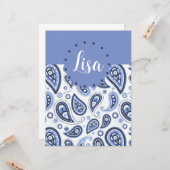 Carte Motif Blue Paisley (Devant/Arrière en situation)