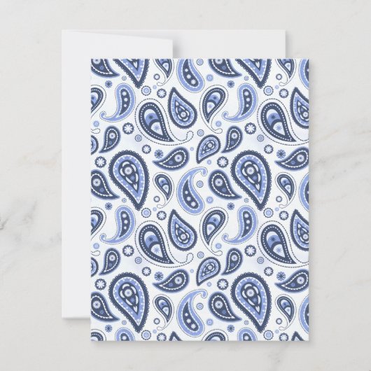 Carte Motif Blue Paisley (Devant)