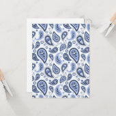 Carte Motif Blue Paisley (Devant/Arrière en situation)