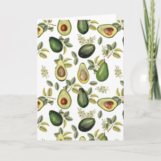 Carte Motif botanique Aquarelle Avocado (Devant)
