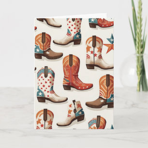 Carte Motif bottes Cowboy