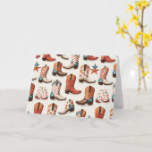 Carte Motif bottes Cowboy (Fleur jaune)