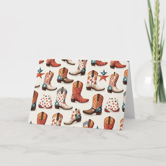 Carte Motif bottes Cowboy (Devant)
