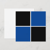 Carte motif carré cool noir et bleu (Devant / Derrière)