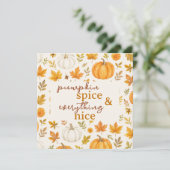 Carte Motif Citrouille mignon | Thanksgiving (Debout devant)