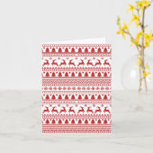 Carte Motif classique rouge scandinave de Noël (Fleur jaune)