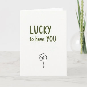 Carte motif cœur trèfle chanceux