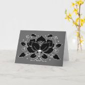 Carte Motif crâne Lily (Fleur jaune)