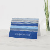 Carte Motif Crochet - Bleu (Devant)