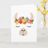 Carte Motif d'alpaga et de fleurs (Fleur jaune)