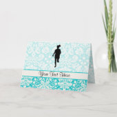 Carte Motif Damas ; Fille en cours (Devant)