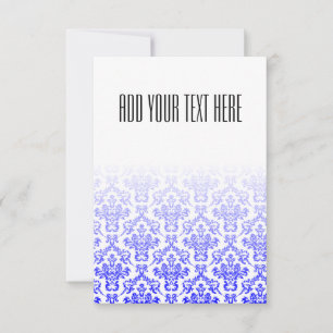 Carte Motif damassé blanc et bleu