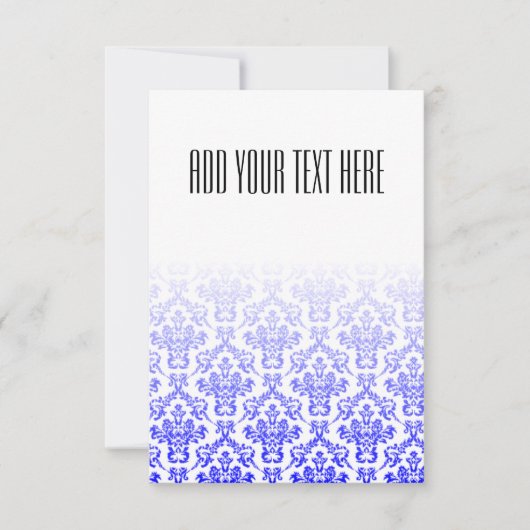 Carte Motif damassé blanc et bleu (Devant)