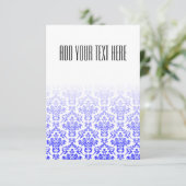Carte Motif damassé blanc et bleu (Debout devant)