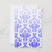 Carte Motif damassé blanc et bleu (Dos)