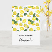 Carte Motif d'aquarelle aux citrons jaunes (Fleur jaune)