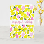 Carte Motif d'aquarelle citron (Fleur jaune)