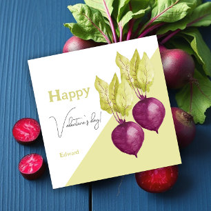 Carte Motif d'aquarelle de betterave mignonne