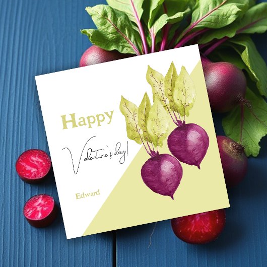 Carte Motif d'aquarelle de betterave mignonne