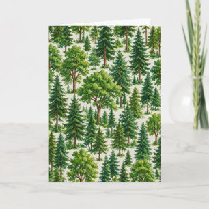 Carte Motif d'arbre de forêt toujours verte