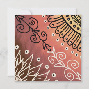 Carte Motif d'art drôle rouge