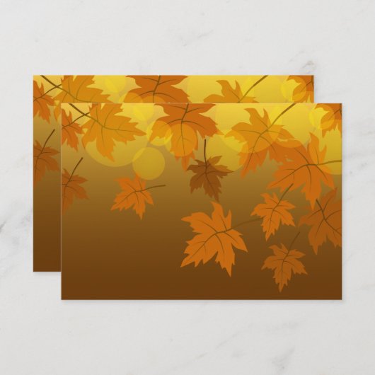 Carte Motif d'automne avec feuilles d'érable en chute et (Devant / Derrière)