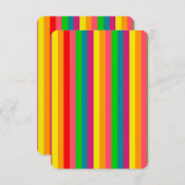 Carte Motif de bandes verticales arc-en-ciel multicolore (Devant / Derrière)