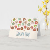 Carte Motif de beignets colorés de style rétro (Fleur jaune)