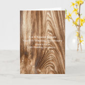 Carte Motif de bois Personnalisé 5e anniversaire Mariage (Fleur jaune)