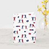 Carte Motif de boîte rouge et bleu (Fleur jaune)