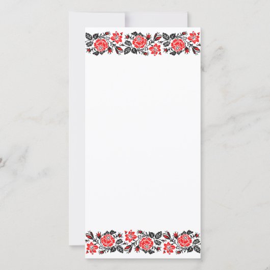 Carte Motif de broderie au point de croix Roses rouges e (Devant)